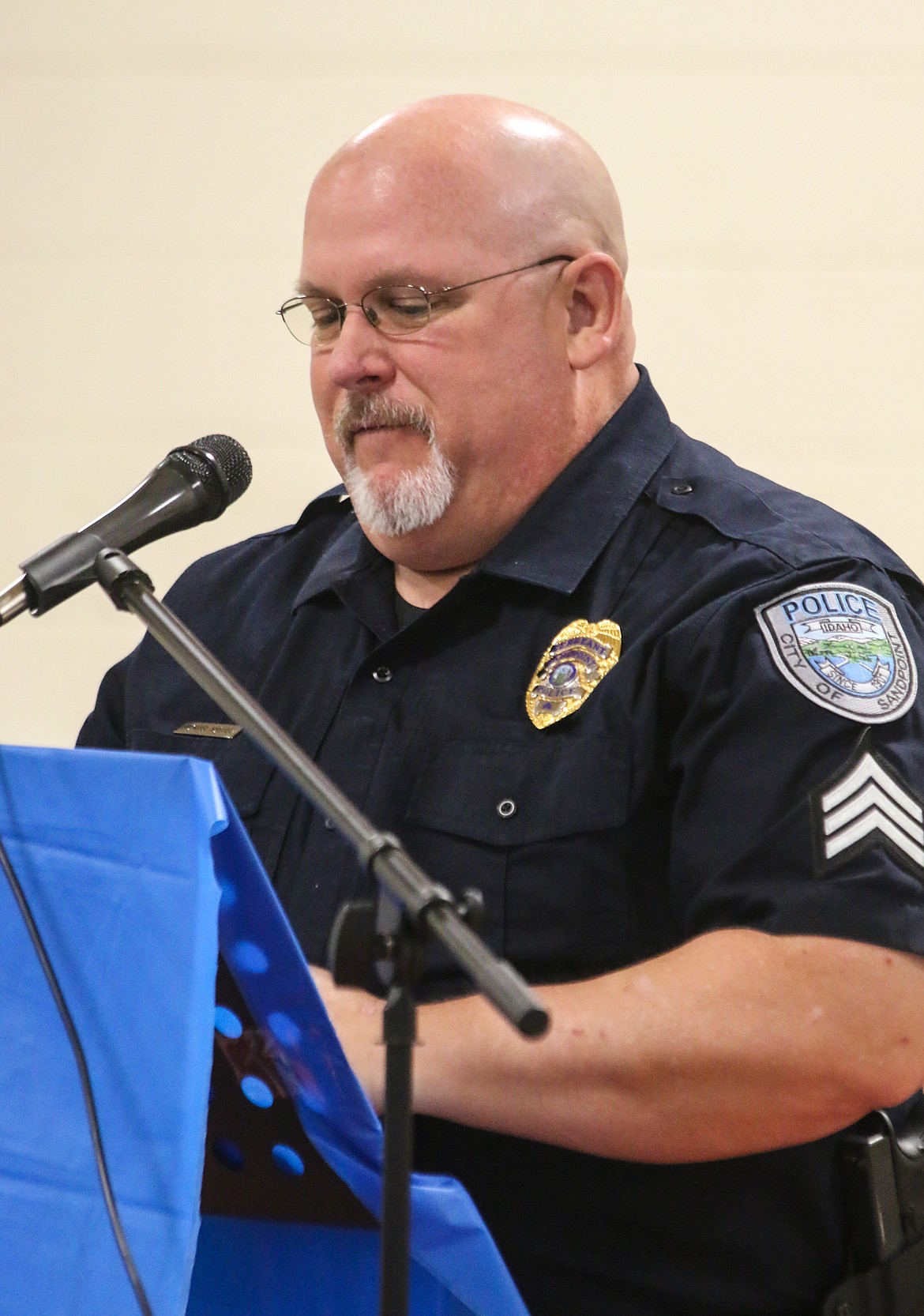 Photo by MANDI BATEMAN
Guest speaker, Mike Hutter, retired Ponderay Chief of Police.