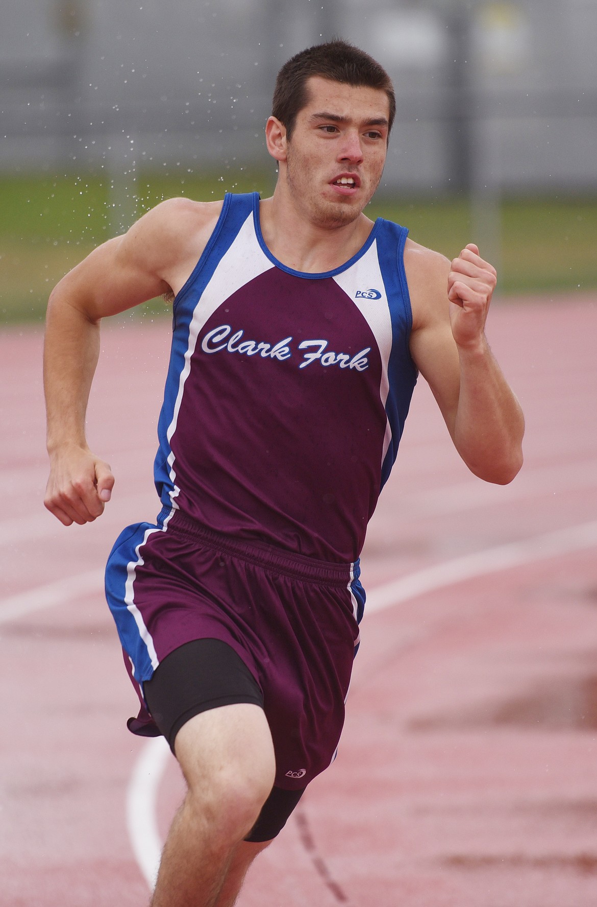 CLARK FORK senior Jesse Shaske wins the 800-meter run at divisionals in Missoula. (Joe Sova/Mineral Independent)