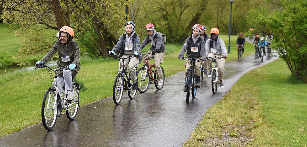 THE 3-MILE course for the Pedal to Plate took riders and walkers through the park in the middle of Ronan. (Joe Sova photos/Lake County Leader)