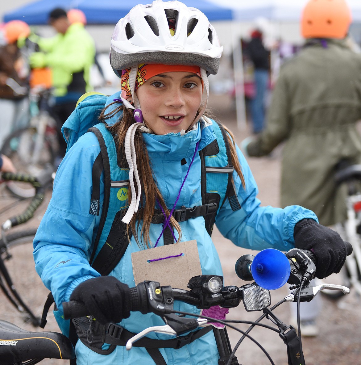 KENA SUTTON, 9, is geared up and ready to ride.