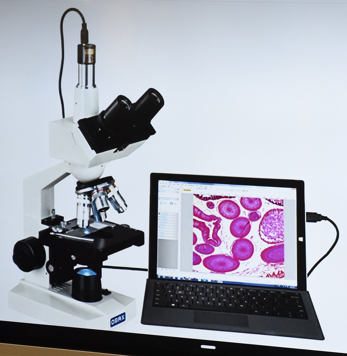 THIS IS a look at the new microscope coming to Valley View Elementary. Grant money to pay for the unit came from the Montana Mason Foundation.