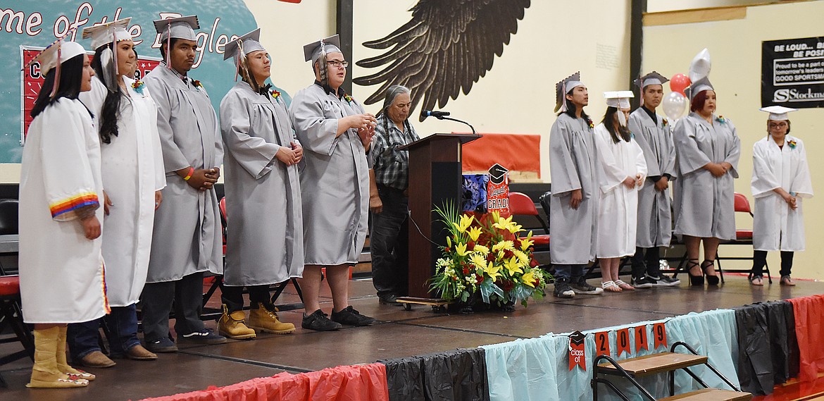 THE 10 graduates of the Class of 2019 at Two Eagle River School are pictured at the start of the May 25 commencement exercises.