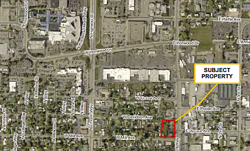 An aerial view of the Government Way property between Mill and Davidson in Coeur d'Alene. A five-storey project spearheaded by Benjamin Widmyer faced scrutiny Tuesday night, as activists tried unsuccessfully to reverse the Planning Department's granting of a special use permit. The appeal was based partly on a perceived conflict of interest between the developer and his father, Mayor Steve Widmyer.