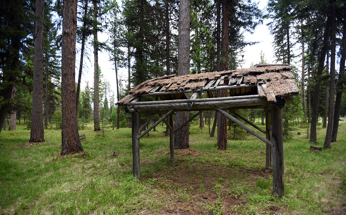 A &#147;primitive&#148; shelter at Camp Ponderosa. According to Allen Erickson, there are a number of these structures and they will remain mostly as they are, with the exception of being given new roofs.
(Brenda Ahearn/Daily Inter Lake)