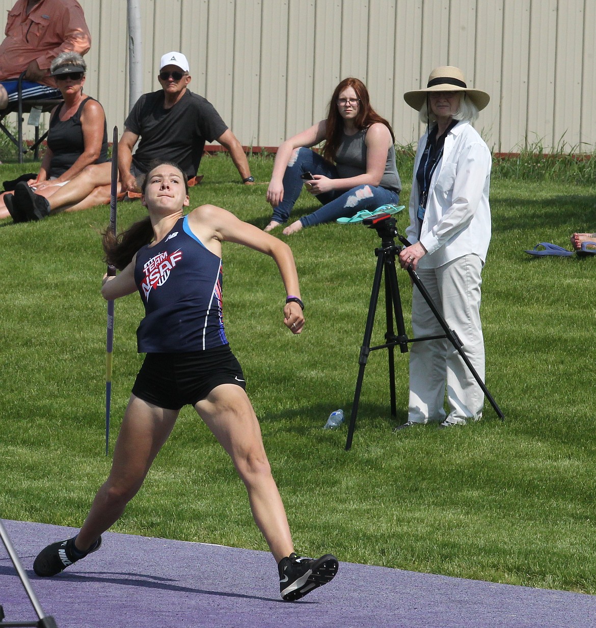 JASON ELLIOTT/Press
Skylar Ciccolini, who will continue her career at Missouri next year, won the girls javelin with a throw of 170 feet at the fifth Iron Wood Throws Classic on Friday in Rathdrum. The event concludes today with the hammer throw starting at 2 p.m.