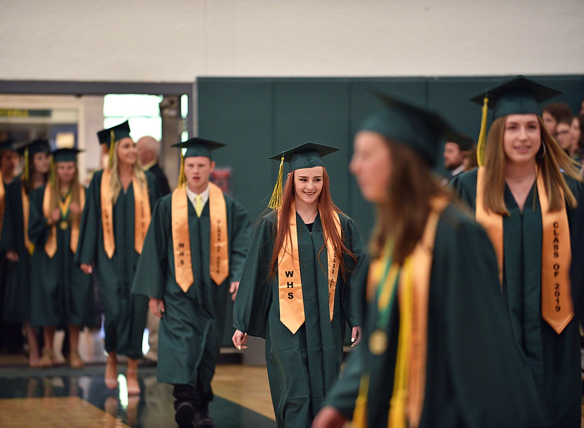 Whitefish High School graduated 96 seniors Saturday as part of the Class of 2019 during a commencement ceremony in the gym. (Heidi Desch/Whitefish Pilot)