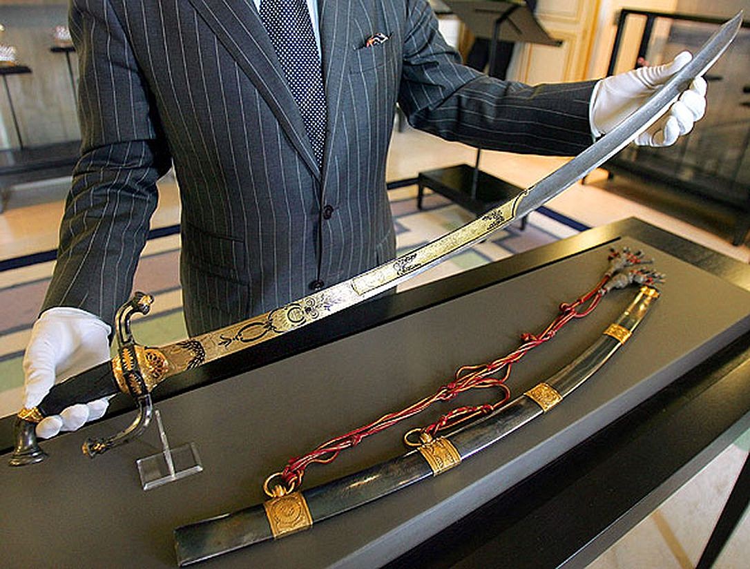 OSENET AUCTION HOUSE
Napoleon&#146;s golden sword was sold at action in France in 2007, fetching $6.5 million &#151; second highest price ever for a sword &#151; was used in his Egyptian campaign.