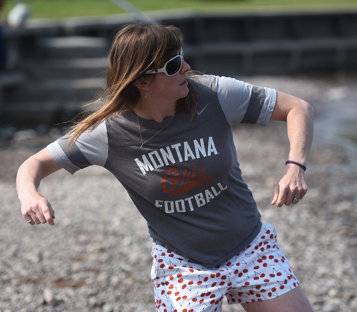 KATIE WALTER of Polson won her first female 13 &amp; over Rock Skipping Championhsip on Saturday on the shore of Flathead Lake.