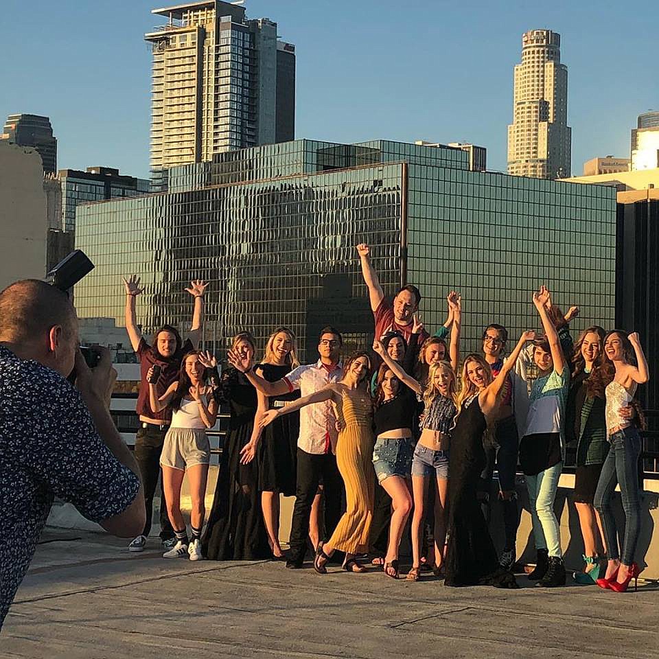 A group of Rocky Mountain Entertainment Agency clients pose during one of the Los Angeles tours, an annual event that exposes talent to representatives in major markets. (Photo courtesy of Rocky Mountain Entertainment Agency)