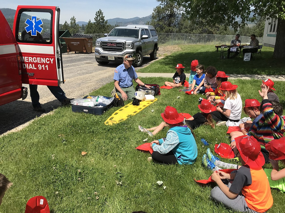 (Courtesy photo)Emergency crews talk to students at the end of the year safety day at Idaho Hill Elementary.