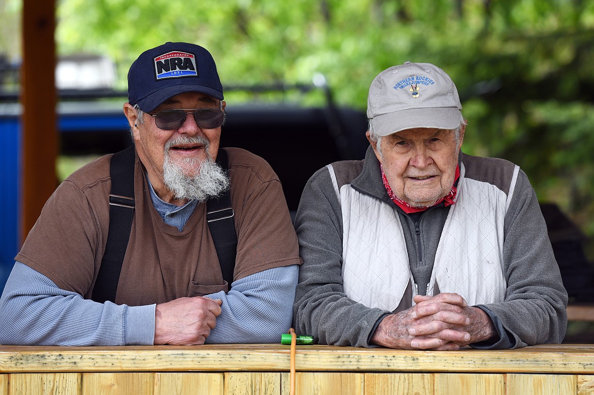 Wayne Hylton and Jim Browne at the Bigfork Gun Club. Hylton and Browne established the Bigfork Competitors in 2013 to increase youth participation in shooting sports and competitions.