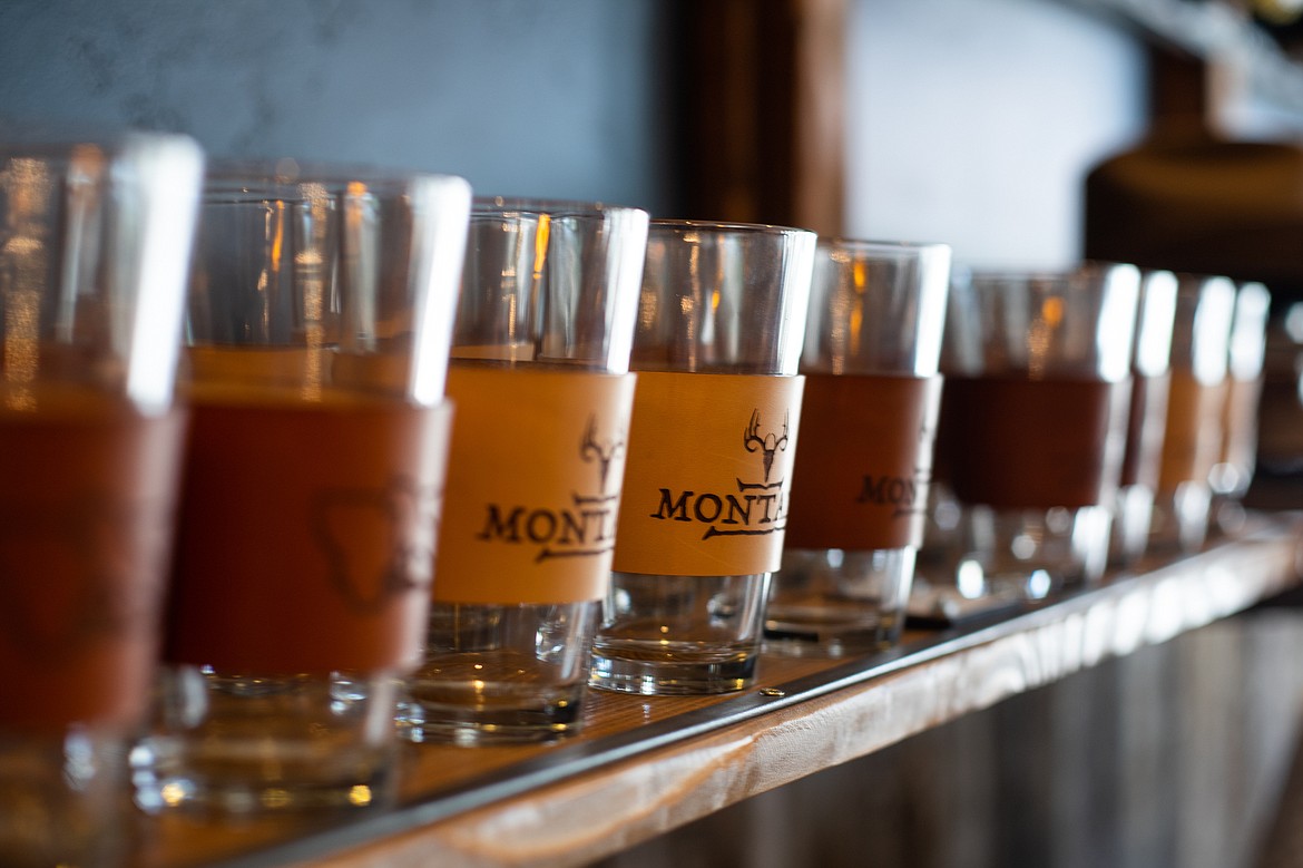 Axehead offers glassware wrapped in high-quality etched leather. (Daniel McKay/Whitefish Pilot)