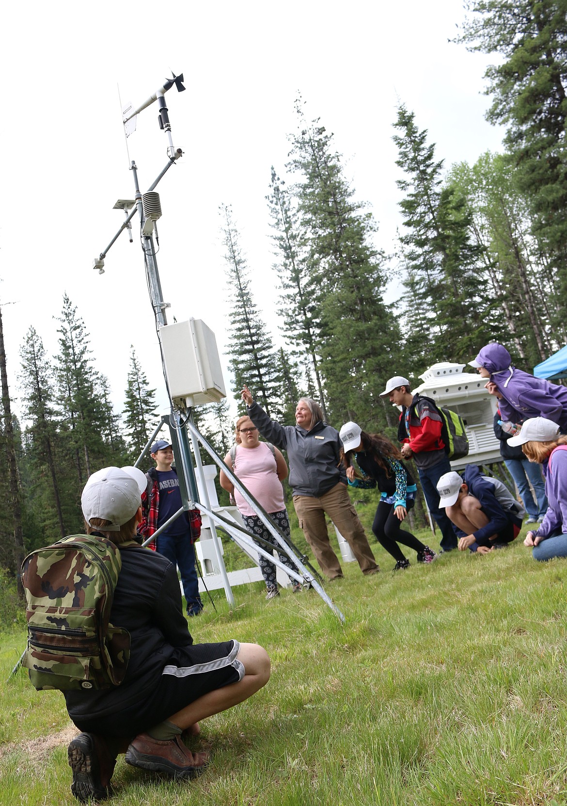 (Photo by Mary Malone)
West Bonner County sixth graders learned about weather station equipment during the Priest Community Forest Connection&#146;s annual Forest Expo on May 24 at the Priest River Experiemental Forest.