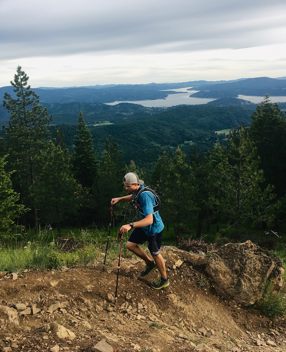 Courtesy photo
Extreme athlete Aaron Rittenour, 25, hikes up and down Canfield Mountain for more than 24 hours with only a 30-minute nap during his &#147;Everesting&#148; challenge for suicide on Sunday.