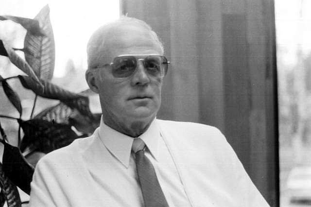 (Daily Bee file photo)
Pete Thompson sits in his office at the Bonner County Daily Bee in this undated photograph. Thompson, 89, passed away at his Ponderay home on Sunday.