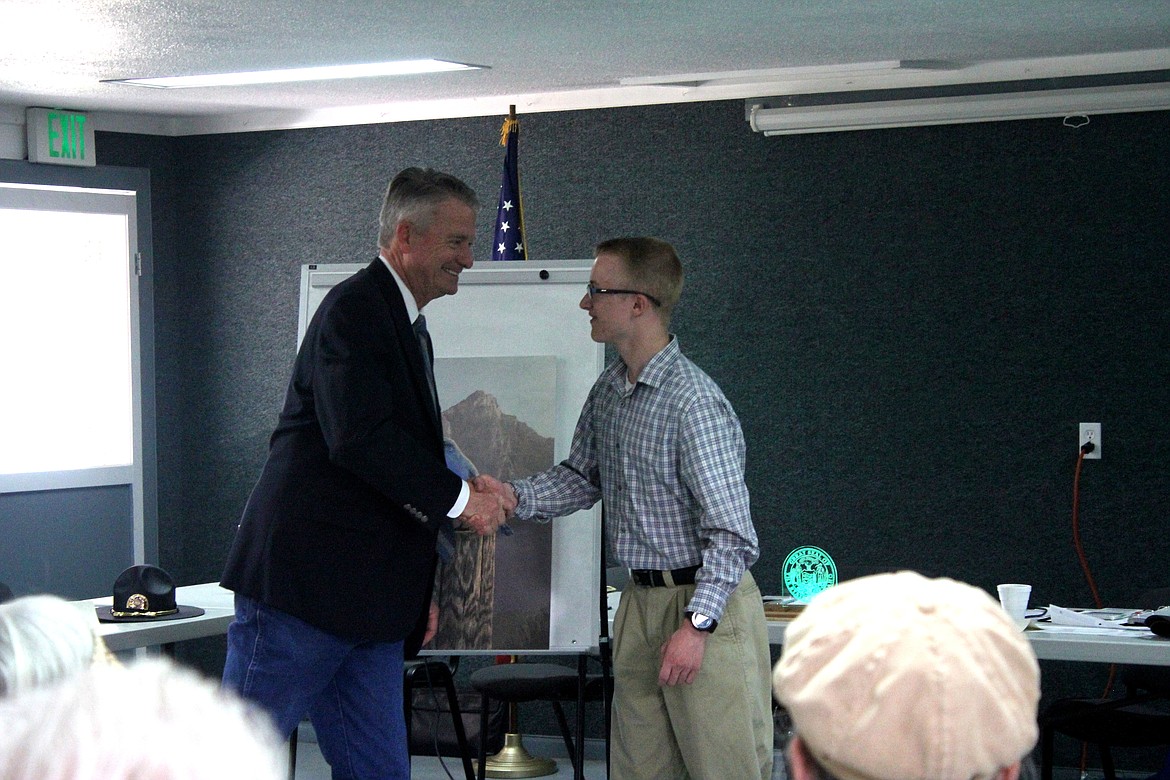 Cason Neal was recognized by Governor Brad Little about his artwork of the Idaho State bird.

Photo by TANNA YEOUMANS