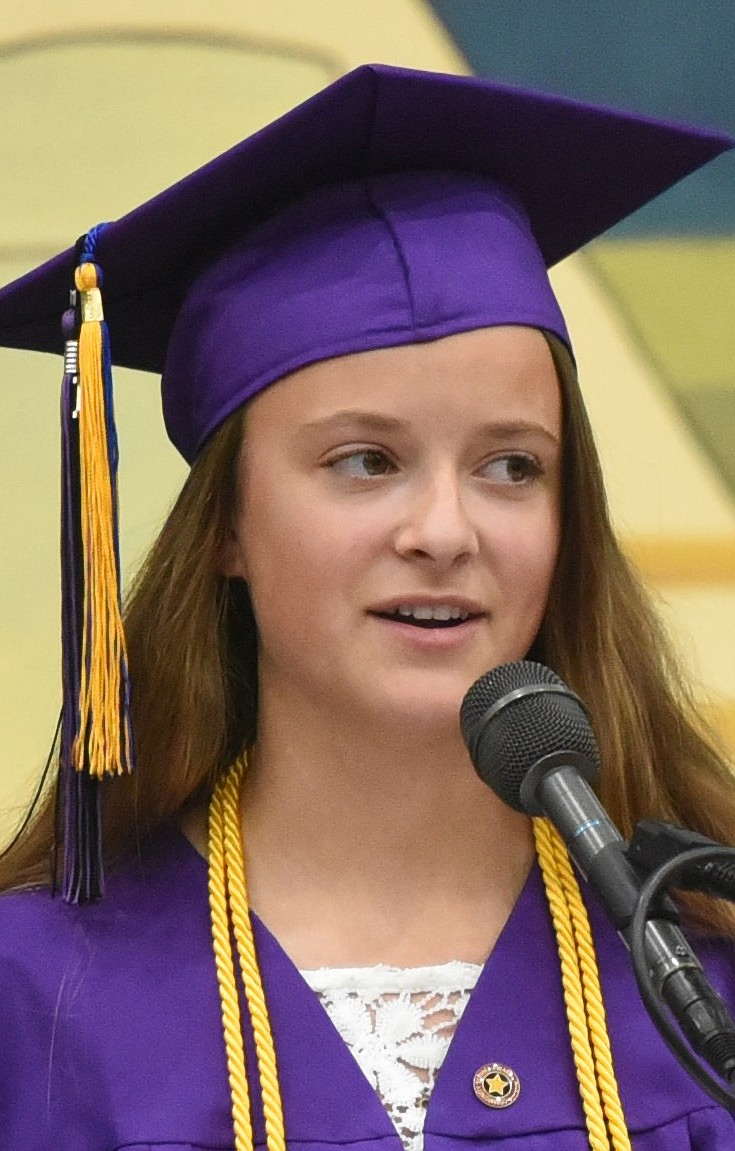 SALUTATORIAN MOLLY Sitter gives her address.