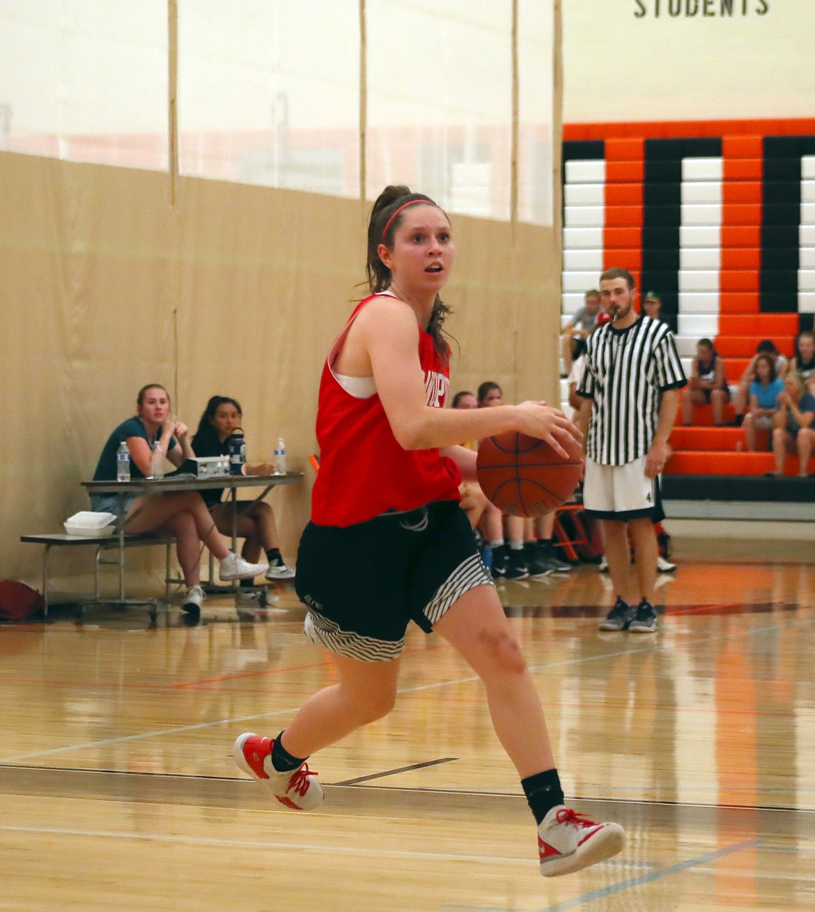 (Photo by KYLE CAJERO)
Sandpoint senior guard Dawson Driggs cuts to the paint during Sandpoint&#146;s 45-17 win over St.John&#146;s-Endicott-LaCrosse on June 25.