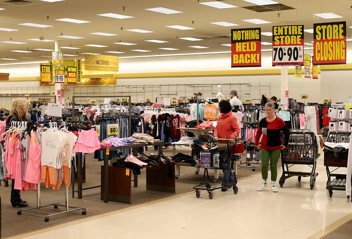 Customers shop the women's apparel section in Shopko on Thursday before the store closes on Sunday. (LOREN BENOIT/Press)