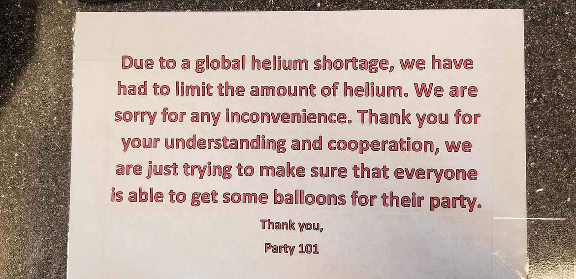 Customers can only purchase a limited number of balloons, to make sure there&#146;s enough helium for everyone. (Photo by Beth Hanggeli)