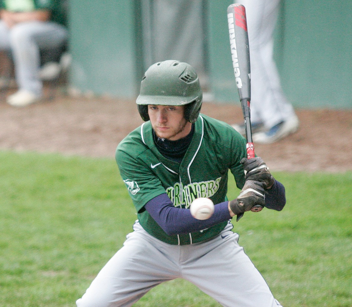 MISSION VALLEY Mariner&#146;s first basemen Keyan Dalbey lets a pitch out of the strike zone go by in a recent game against the Libby Loggers. (photo by Paul Sievers/Libby Western Daily News)