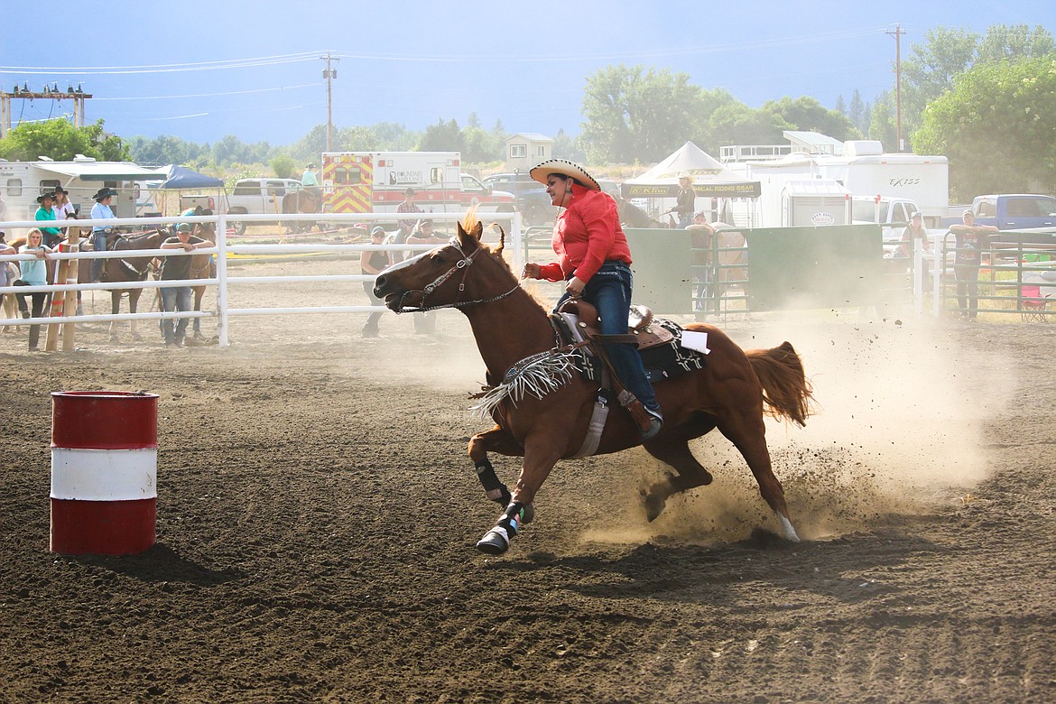 Photo by MANDI BATEMAN
Horses and dirt bikes cometed against one another, fighting hard to deside which type of horsepower is best around the barrels.