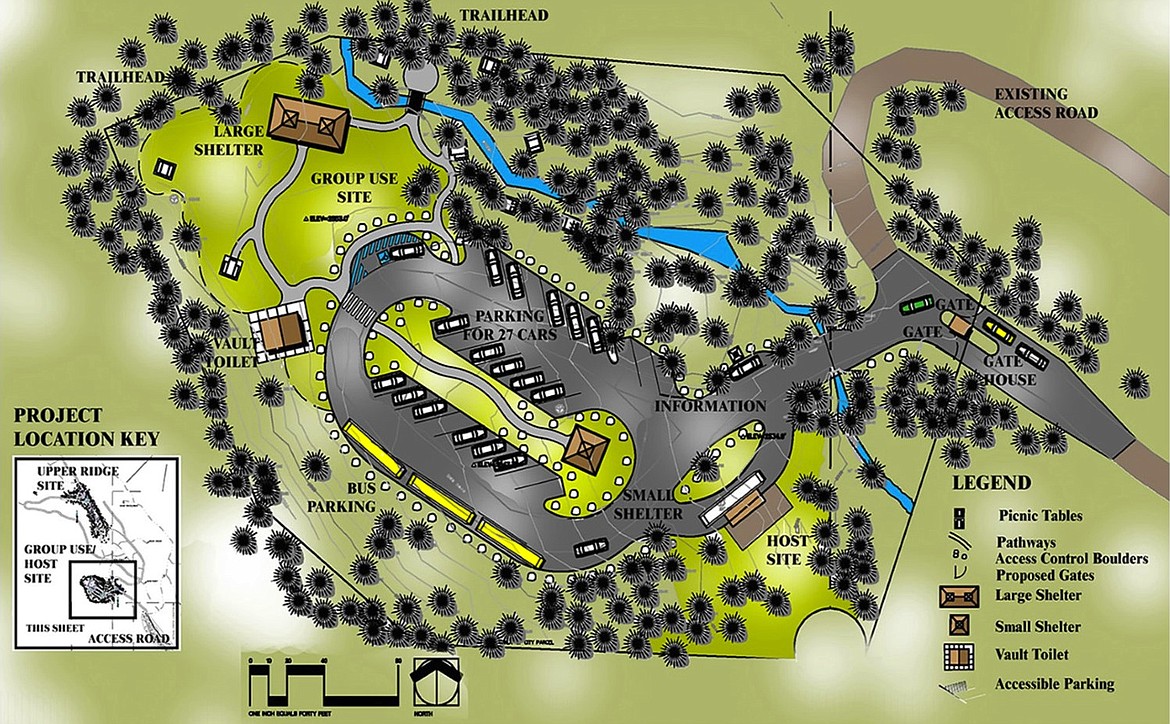 Rathdrum's property on Rathdrum Mountain will include a parking lot, trails, a shelter and host site. The property will open on Aug. 10. (Courtesy of City of Rathdrum)