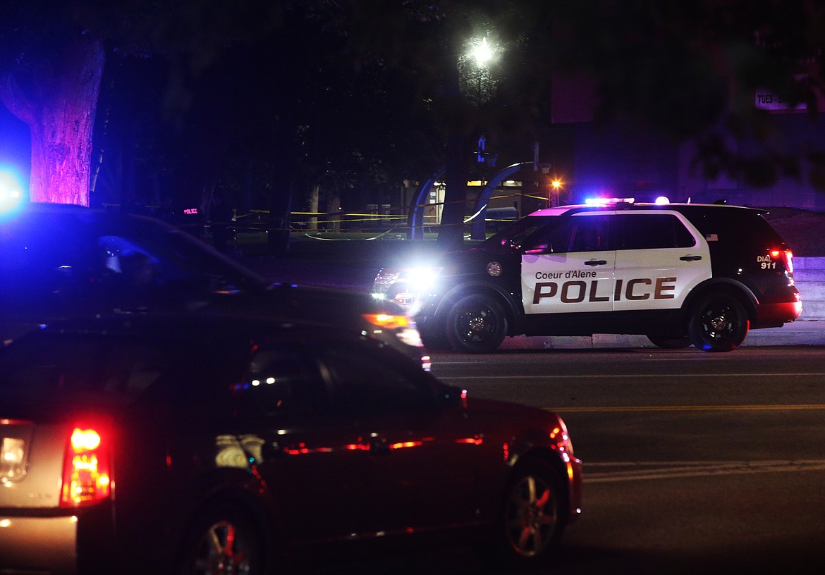 Law enforcement personnel respond to an emergency situation at City Park after the Fourth of July fireworks celebration. (LOREN BENOIT/Press)