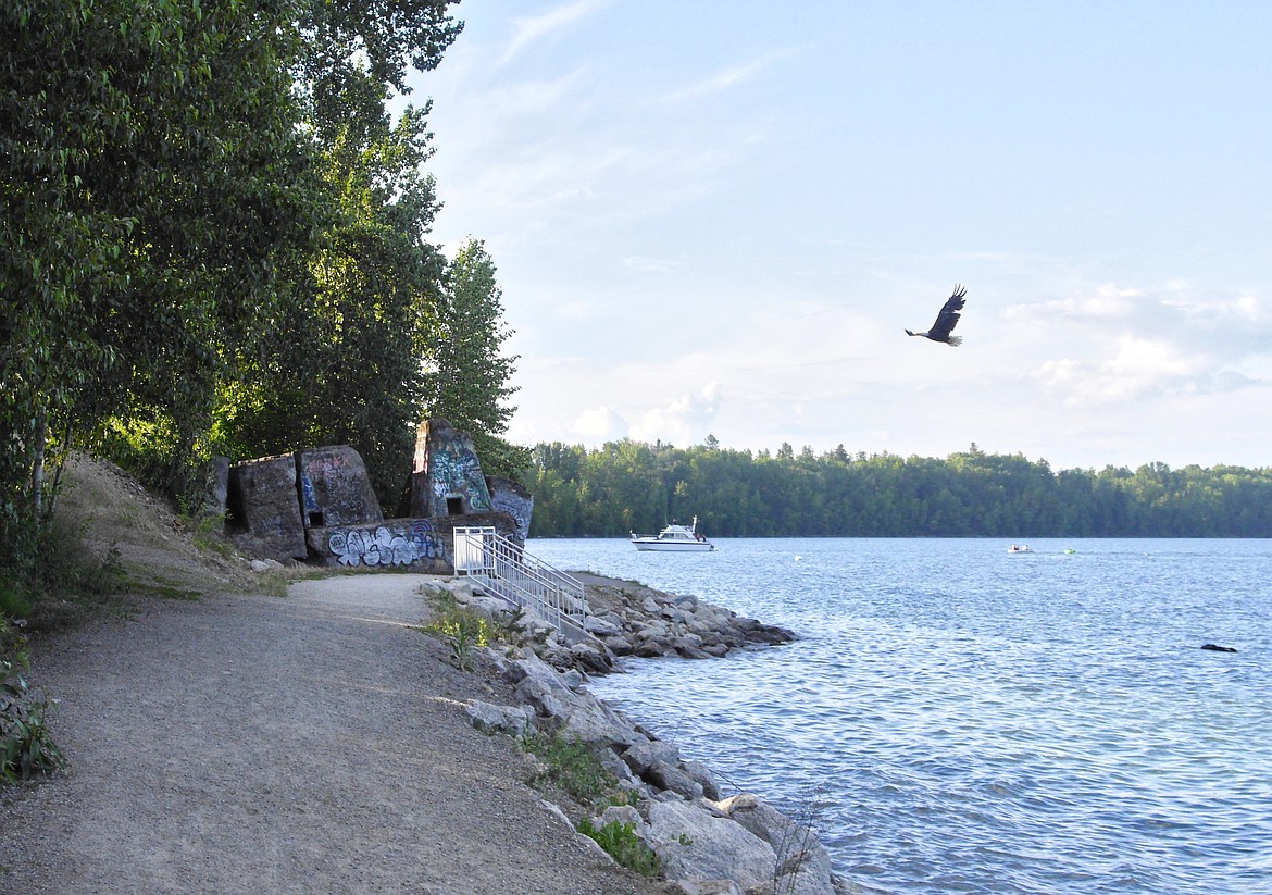 (Photo by DWAYNE PARSONS)The establishment of the Pend d&#146;Oreille Bay Trail created a tremendously valuable asset for the two cities and for Bonner County as well. Though it does not produce income, for the county or cities, the trail provides access to a personalized not-so-crowded experience with the lake, including its history.