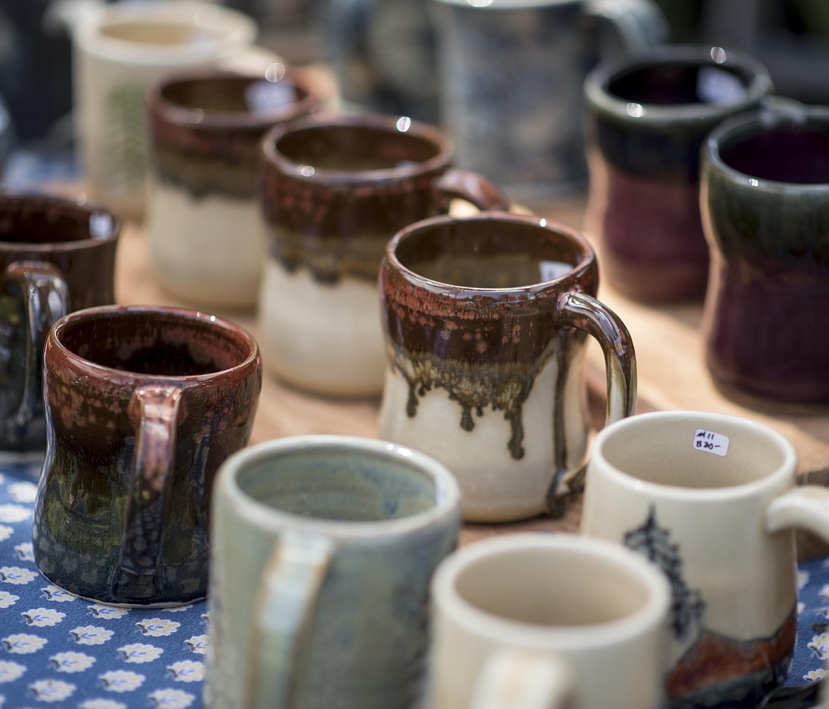Handmade pottery for sale displayed at the Yaak School's 7th Annual Arts and Crafts Fair, Saturday. (Luke Hollister/The Western News)