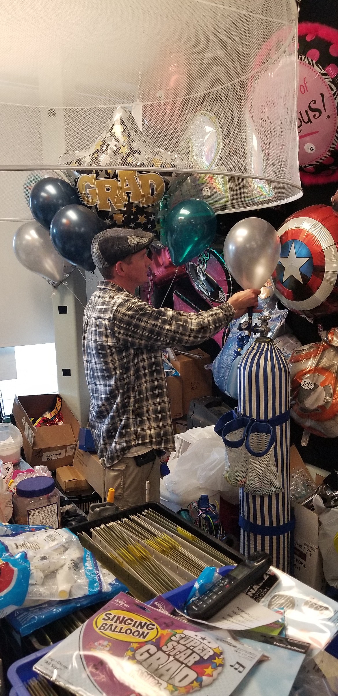 Balloon sales represent 50 percent of the store&#146;s business. (Photo by Beth Hanggeli)