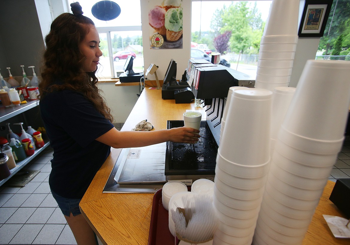 McKenna Cranford, 15, is working hard this summer at two summer jobs, one at Paul Bunyan and the other at Super 1. (LOREN BENOIT/Press)