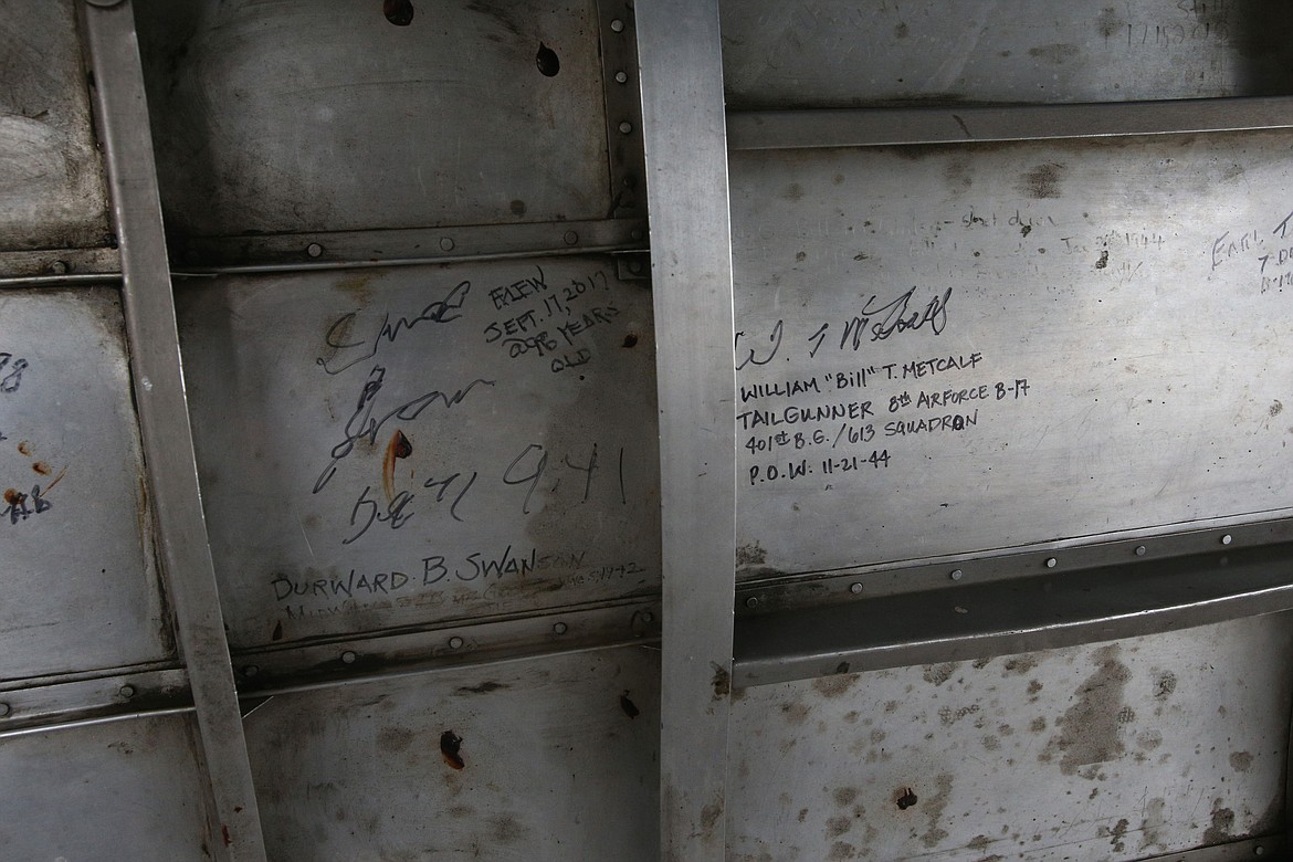 Any World War II veteran may sign sign the bomb doors of the B17 Flying Fortress at the Coeur d'Alene Air Expo.