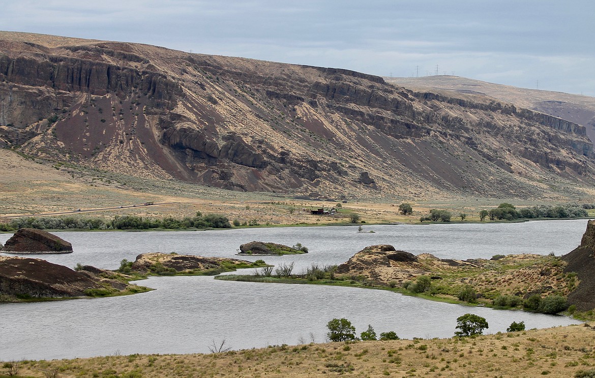 Casey McCarthy/ Columbia Basin Herald From the Lake Lenore Caves Trail, visitors have a view across the Lenore Canyon, including Lake Lenore and Alkali Lake.