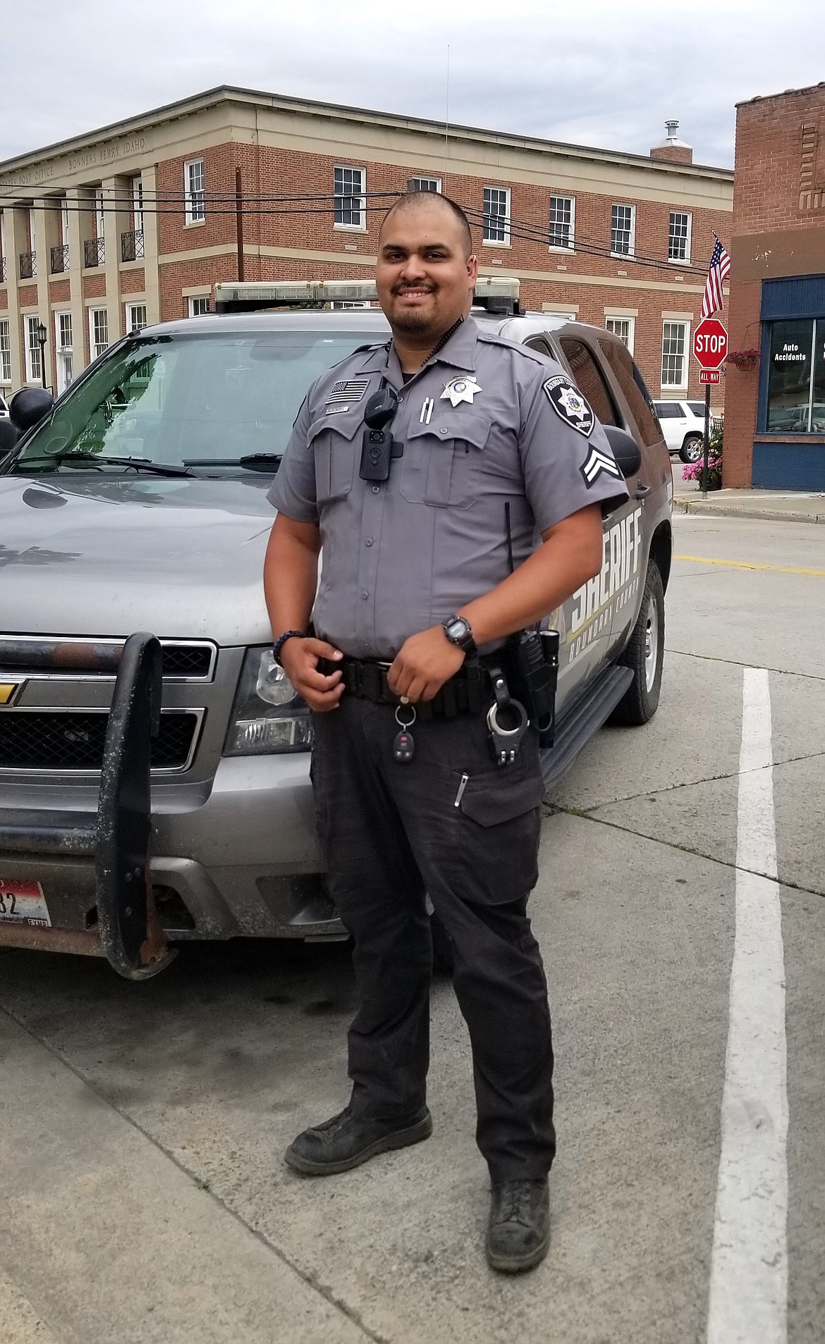 Photo by MANDI BATEMAN
Boundary County Sheriff&#146;s Corporal Mike Valenzuela was chosen to be the handler for the new K9 unit.