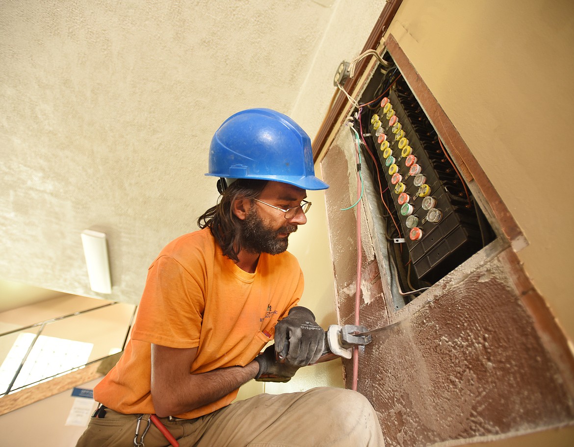 A fuse box with 1950s technology is cut out Tuesday at Linderman Education Center in Kalispell. In 2016, district officials noted the center&#146;s electrical system wasn&#146;t built to carry the load of modern-day needs in explaining why bonds were necessary. (Brenda Ahearn/Daily Inter Lake)