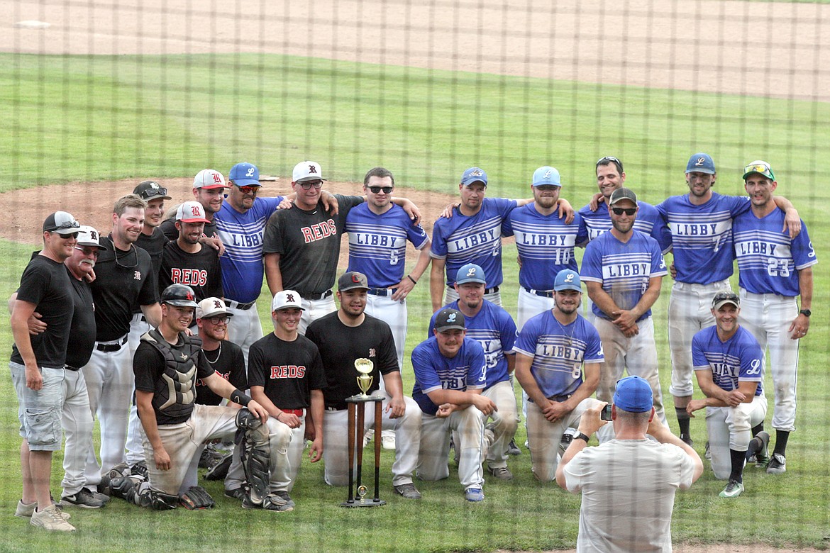 The 2019 Alumni Border War baseball trophy heads to Strathmore, Alberta after the Reds defeated the Loggers 16-14 Saturday. (Paul Sievers/The Western News)