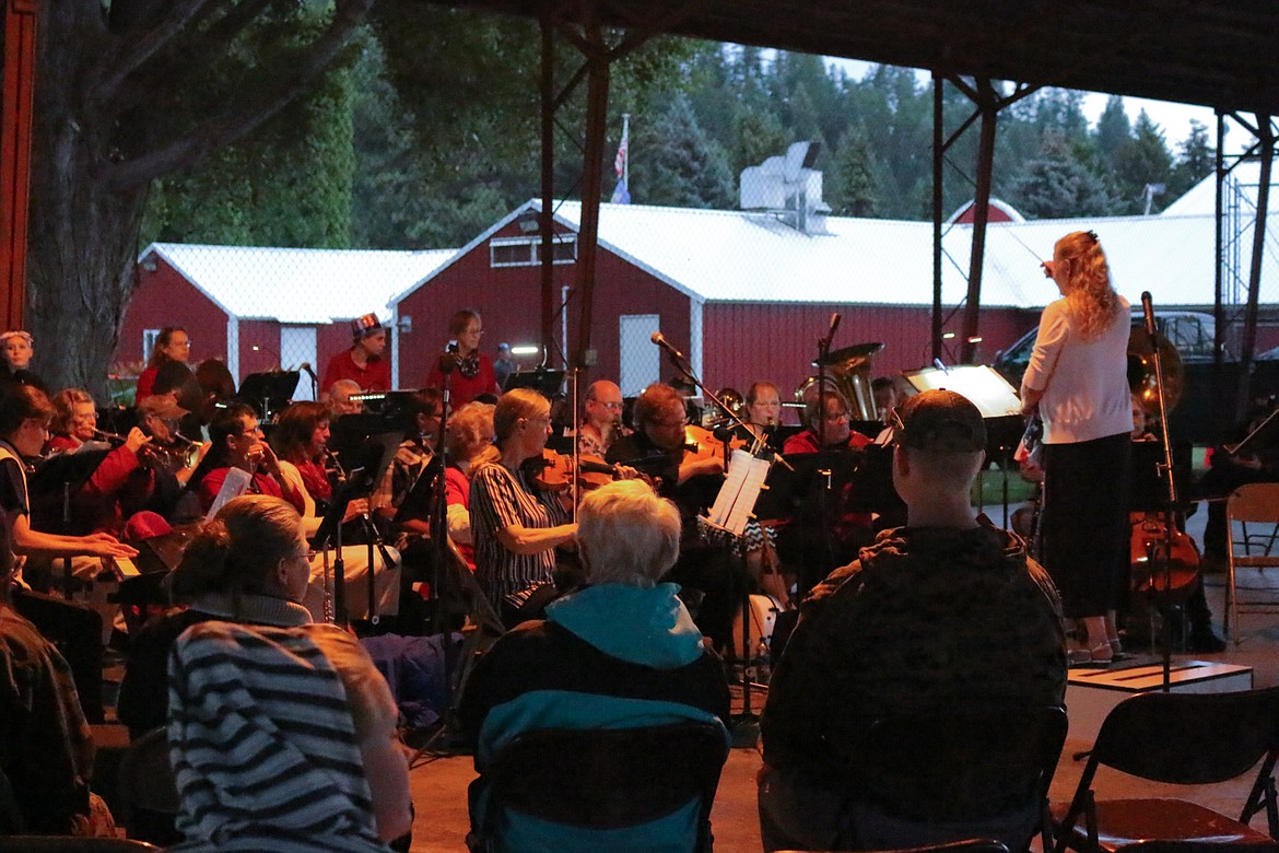 Photo by MANDI BATEMAN
The Bonners Ferry Orchestra performed for the first time at the Fourth of July celebration. Their music was bradcasted all over the fairgrounds.