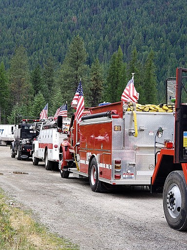 Photo by SANDY STEINHAGEN
Firetrucks during the Eastport Fourth of July parade.