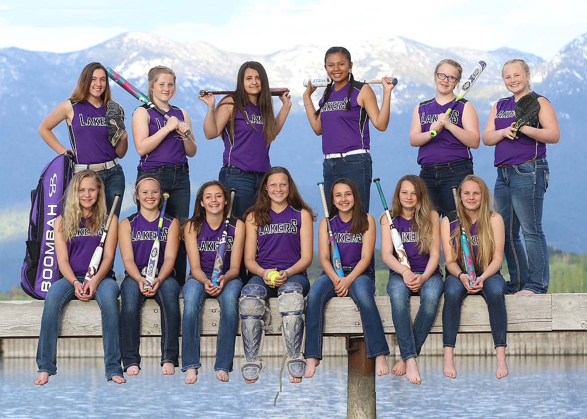 THE 14-U Polson Lakers pose for a photo during the start of the regular season. The 14-U team is getting ready to play in the USA Softball of Montana. (Photo courtesy of Bob Gunderson)