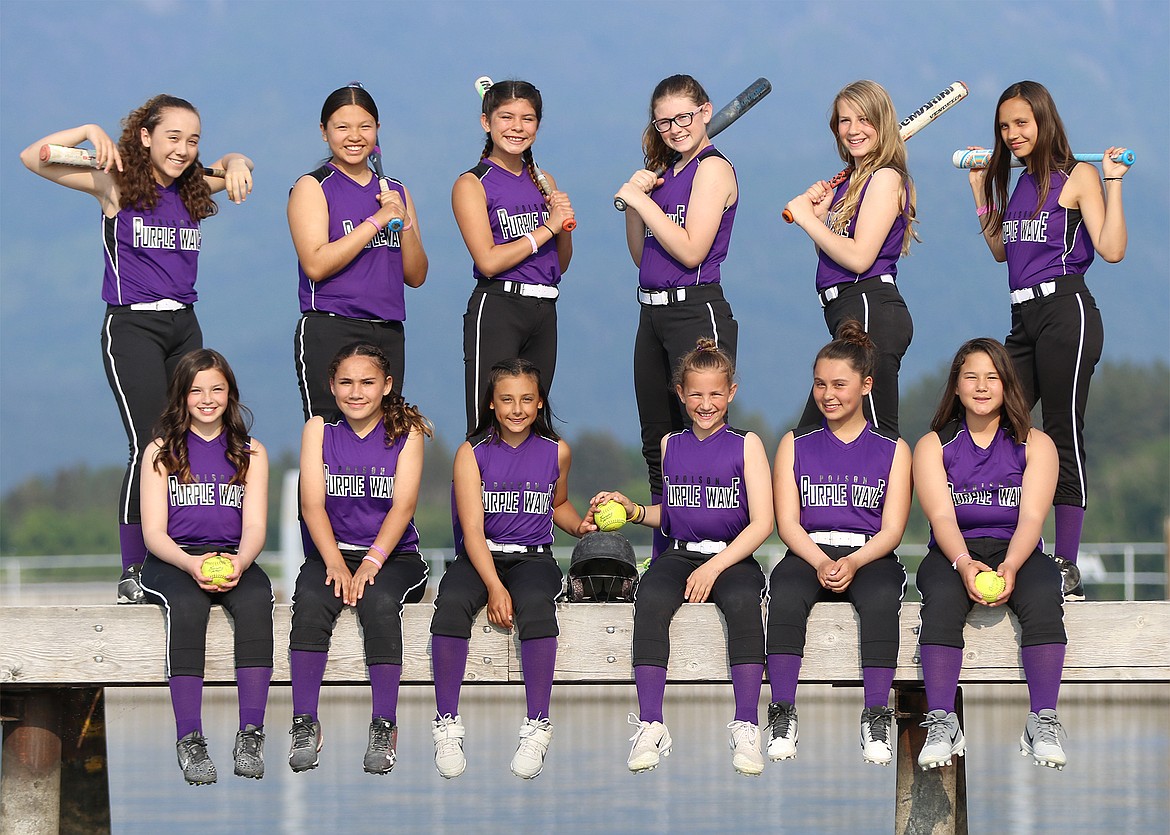 THE POLSON Purple Wave 12-U team poses for a picture during the regular season. The Purple Wave are one of many Polson softball teams aiming for USA Softball of Montana JO State Championships. (photo courtesy Bob Gunderson)