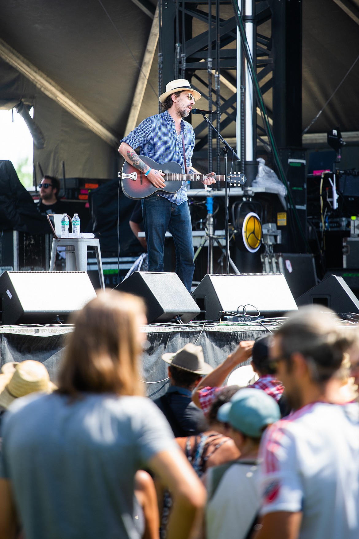 Justin Townes Earle performs on the Great Northern Stage during the Under the Big Sky music festival over the weekend at Big Mountain Ranch east of Whitefish. (Daniel McKay/Whitefish Pilot)