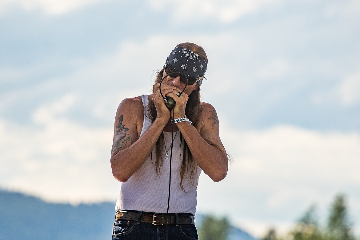 Leonard Govenettio of Jameson and the Sordid Seeds performs during the Under the Big Sky music festival over the weekend at Big Mountain Ranch east of Whitefish. (Daniel McKay/Whitefish Pilot)