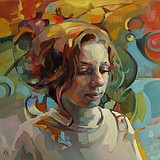 Behind the  egg tempera and oil