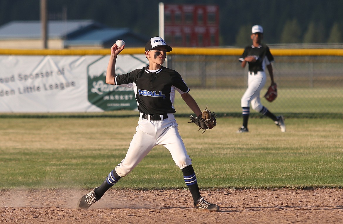 Coeur d&#146;Alene&#146;s Jayson Ross fields the ball at shortstop and throws to first for the out against Southwest Ada on Friday.