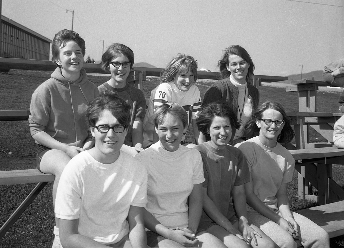 1969 CFHS girls track team members. Front, from left, are Lucille Rogers, Marge Cady, Carol Belston and Ginger Damrose. In the back row are Darla Lewis, Sharon Leach, Nina Snyder and coach Cathy O&#146;Hare. (Mel Ruder photo)