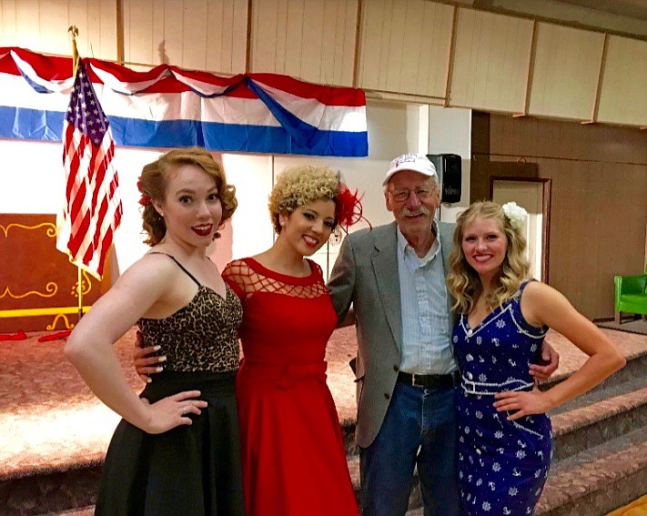 Photo courtesy of SHARON HOWARD
Becky, Alicia and Bailey smile for the camera with Wallace Elks and U.S. Army veteran, Wayne &#147;Sano&#148; Haldi.