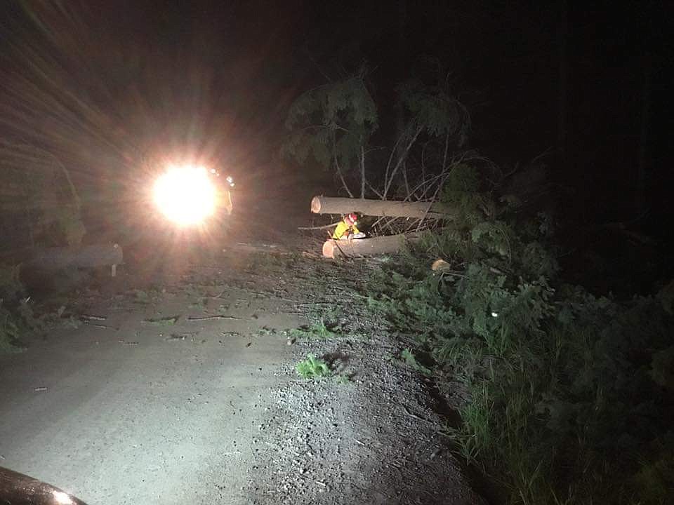 Photo by NORTH BENCH FIRE
North Bench Firefighters cleared more than 20 trees from roadways following strong winds and thunderstorms on Tuesday night.