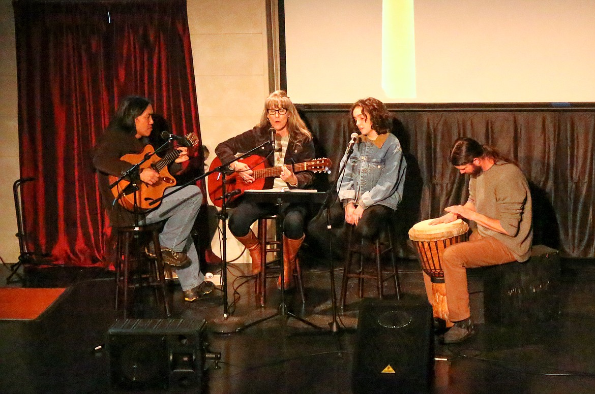 Photo by MANDI BATEMAN
Paul Bonnell playing at The Pearl Theater with Barb Robertson, India Rain and Josh Sherven.