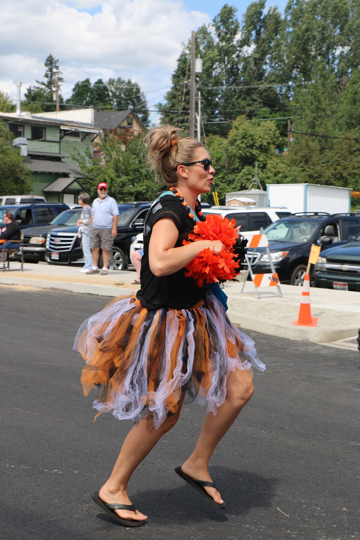 (Photo by CAROLINE LOBSINGER)
A parade participant gets into the Spartan spirit during the 2019 Priest River Timber Days parade on Saturday.